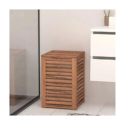 Pegane Panier à linge 65 L en bois naturel, coloris marron - Longueur 40,3 x Profondeur 40,3 x Hauteur 60 cm