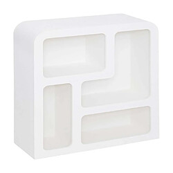 Pegane Meuble étagère à 4 niches, coloris blanc - Longueur 75 x Profondeur 30 x Hauteur 85 cm