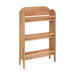 Pegane Bibliothèque meuble de rangement en bois pour enfant avec 3 étagères, coloris naturel - Longueur 58,5 x Profondeur 18,5 x Hauteur 100 cm