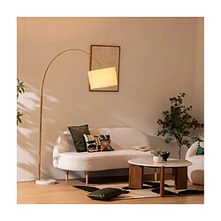 Avis Pegane Lampadaire avec un pied en marbre et un abat-jour pivotable blanc - Longueur 138 x Profondeur 37 x Hauteur 195 cm