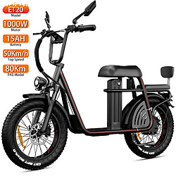 Vélo électrique Drvetion ET20 20" 48V 15AH écran LCD 1000W Moteur Noir