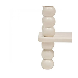 Acheter Pegane Table d'appoint table café avec 1 étagère et des pieds boules, coloris ivoire - Longueur 40 x Profondeur 40 x Hauteur 45 cm