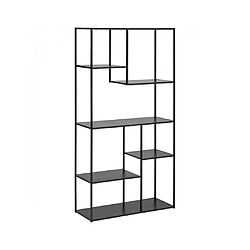 Pegane Étagère de rangement style industriel 6 niveaux en métal noir - Longueur 90 x Profondeur 35 x Hauteur 180 cm