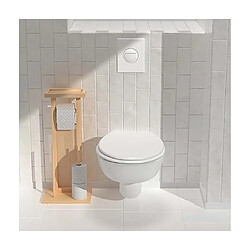 Pegane Dérouleur papier toilette en bois naturel avec réserve - Longueur 28 x Profondeur 20 x Hauteur 65 cm
