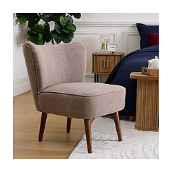 Pegane Fauteuil de salon crapaud scandinave avec pieds en bois, coloris beige - Longueur 57 x Profondeur 69 x Hauteur 72,5 cm