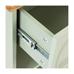 Pegane Table de chevet avec un tiroir et deux étagères ouvertes, coloris Vert Céladon - Longueur 45 x Profondeur 30 x Hauteur 67 cm