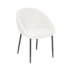 Pegane Lot de 2 chaises de salle à manger en tissu chenille avec des pieds en métal, coloris beige - Longueur 60 x Profondeur 57 x Hauteur 81 cm