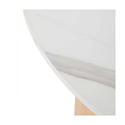 Acheter Pegane Table basse ronde avec plateau effet marbre blanc - Diamètre 70 x Hauteur 40 cm