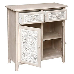 Pegane Buffet meuble de rangement 2 portes et 2 tiroirs - Longueur 80 x Profondeur 34 x Hauteur 85 cm