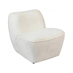 Pegane Fauteuil chauffeuse en tissu chenille de couleur blanche - Longueur 81 x Profondeur 73 x Hauteur 71 cm