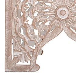 Avis Pegane Lot de 2 tables café carrées en bois à motifs floraux sculptés, coloris beige - Longueur 45 x Profondeur 45 x Hauteur 46,5 cm