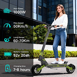 Trottinette électrique Gokeep F5 Moteur 1000W 52V 20AH 50Km/h Charge Maximale 120Kg