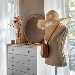 Pegane Mannequin décoratif sur pieds avec support et tête en pin, coloris doré