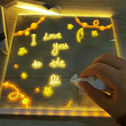 Avis Tableau Message Lampe LED, 15X15 cm, Kit de Dessin avec 12 Marqueurs Effaçable, Support Réglable