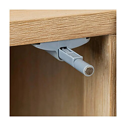 Pegane Buffet meuble de rangement en bois avec 3 portes en verre et étagères ajustables, coloris beige - Longueur 160 x Profondeur 40 x Hauteur 80 cm