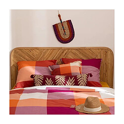 Pegane Tête de lit en rotin naturel avec motifs géométriques - Longueur 160 x Profondeur 3,5 x Hauteur 103 cm