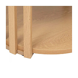 Avis Pegane Table D'appoint ronde avec étagère, coloris beige - Longueur 40 x Profondeur 40 x Hauteur 48 cm.