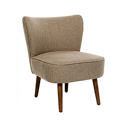 Pegane Fauteuil de salon crapaud scandinave avec pieds en bois, coloris beige - Longueur 57 x Profondeur 69 x Hauteur 72,5 cm