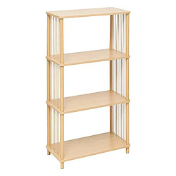 Pegane Etagère droite à 4 niveaux effet bois clair - Longueur 60 x Profondeur 30 x Hauteur 110 cm