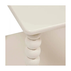 Avis Pegane Table d'appoint table café avec 1 étagère et des pieds boules, coloris ivoire - Longueur 40 x Profondeur 40 x Hauteur 45 cm