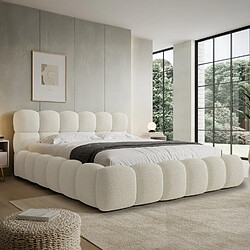 INTENSE DECO Lit coffre Tomaso 140x190cm Bouclette Beige