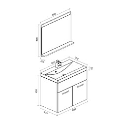 Badplaats Meuble de Salle de Bain Montreal Set 02 60 cm – Noir Matt pas cher