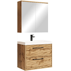 Badplaats Meuble de salle de bain Etna 01 60 cm – Chêne – avec miroir armoire