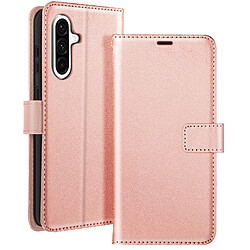 Mayaxess Étui Portefeuille pour Galaxy A37 avec Dragonne et Fonction Stand Rose champagne