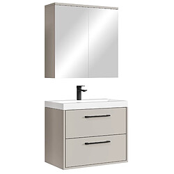 Badplaats Meuble de salle de bain Florence 01 60 cm – Cashmere – avec lavabo et mirroir