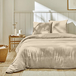 Home Collection Parure housse de couette en gaze de coton