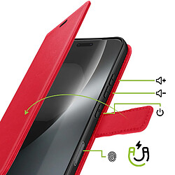 Avis Mayaxess Étui Portefeuille pour Honor Magic 8 Pro avec Dragonne et Fonction Stand Rouge
