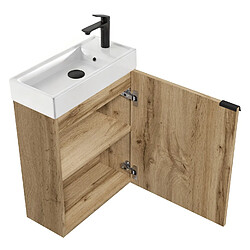 Badplaats Meuble de salle de bain Keno 50 x 23 cm – Chêne – Meuble lavabo avec vasque