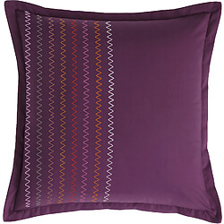 Home Collection Taie d'oreiller 65x65cm 100%percale coton elegance ciruela