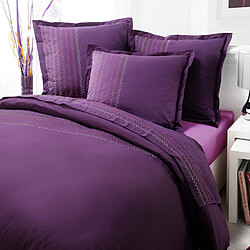 Avis Home Collection Taie d'oreiller 65x65cm 100%percale coton elegance ciruela