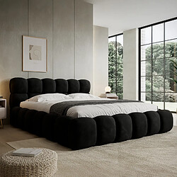 INTENSE DECO Lit coffre Tomaso 140x190cm velours Noir