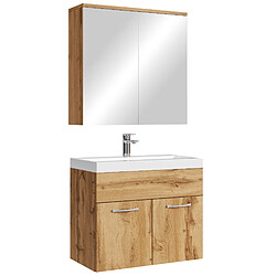 Badplaats Meuble de salle de bain Montreal 01 60 cm – Chêne – avec miroir armoire