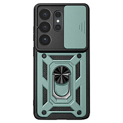 Avizar Coque pour Galaxy S26 Ultra avec Bague Support et Cache Caméra Coulissant Vert