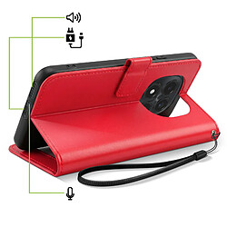 Acheter Mayaxess Étui Portefeuille pour Redmi Note 15 Pro 4G avec Dragonne et Fonction Stand Rouge