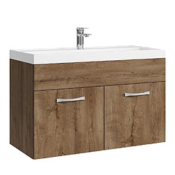 Badplaats Meuble de salle de bain Paso 01 80 cm - Chêne Marron - Armoire