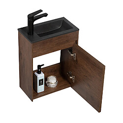 BADPLAATS Meuble Lave-mains Sinta 40 x 22 cm Marron noyer lavabo noir -