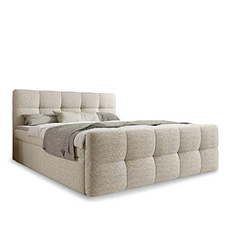 INTENSE DECO Lit coffre + matelas Volupto 140x190cm Bouclette Beige