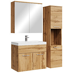 Badplaats Set de meuble de salle de bain Montreal 60 cm - Chêne - Mirroir rangement