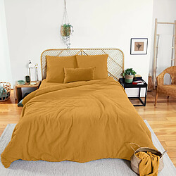 Home Collection Parure housse de couette 100% gaze de coton et 57 fils