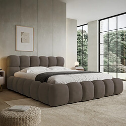 INTENSE DECO Lit coffre Tomaso 140x190cm velours Taupe