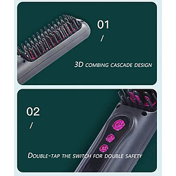 INF Brosse lissante sans fil rechargeable - Brosse coiffante portable anti-brûlure, lisse et b pas cher