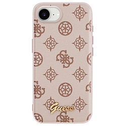 Guess Maroquinerie Guess Coque MagSafe pour iPhone 17e Série Peony Script Logo Antichoc Marron clair