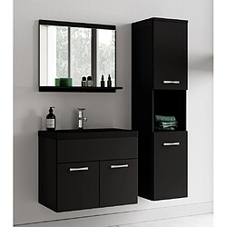 Acheter Badplaats Meuble de Salle de Bain Montreal Set 02 60 cm – Noir Matt – Lavabo Noir / Miroir