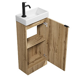 Avis Badplaats Meuble Lave-mains Orion 40 x 22 cm - Chêne clair - Meuble lavabo avec vasque