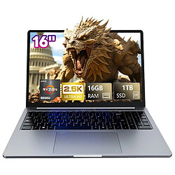 Ninkear PC Portable AMD Ryzen 5 5500U - 16" FHD, 16GB RAM, 1024GB SSD - Ordinateur Portable