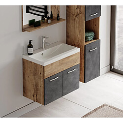 Acheter Badplaats Meuble de Salle de Bain Montreal Set 02 60 cm – Chêne châtaignier / Gris